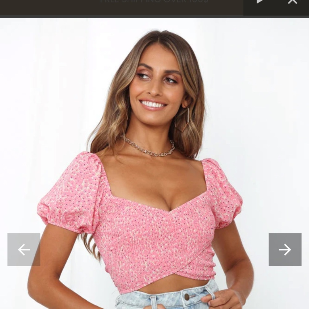 Hello molly 	
Get Outta My Dreams Crop Pink